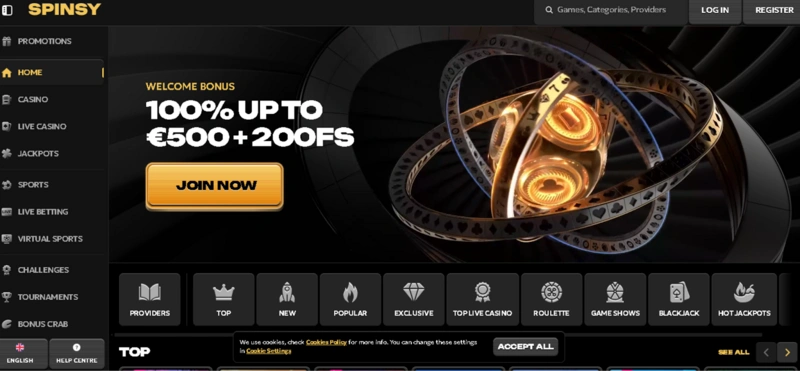 Spinsy Homepage